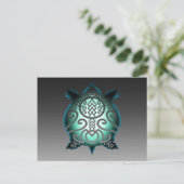 Ggloeiende Silhouette Snapper Turtle Briefkaart (Staand voorkant)