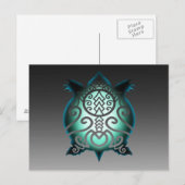 Ggloeiende Silhouette Snapper Turtle Briefkaart (Voorkant / Achterkant)