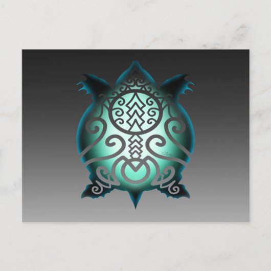 Ggloeiende Silhouette Snapper Turtle Briefkaart (Voorkant)