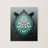 Ggloeiende Silhouette Snapper Turtle Legpuzzel (Verticaal)