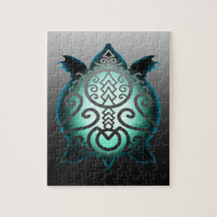 Ggloeiende Silhouette Snapper Turtle Legpuzzel