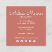 Ggloeiende Sun Cute en Charming Colorful Pink Vierkante Visitekaartje (Achterkant)