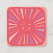 Ggloeiende Sun Cute en Charming Colorful Pink Vierkante Visitekaartje (Voorkant)