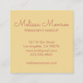 Ggloeiende Sun Cute en Charming Pink Vierkante Visitekaartje (Achterkant)