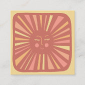 Ggloeiende Sun Cute en Charming Pink Vierkante Visitekaartje (Voorkant)