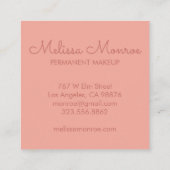 Ggloeiende Sun Cute en Charming Pink Vierkante Visitekaartje (Achterkant)