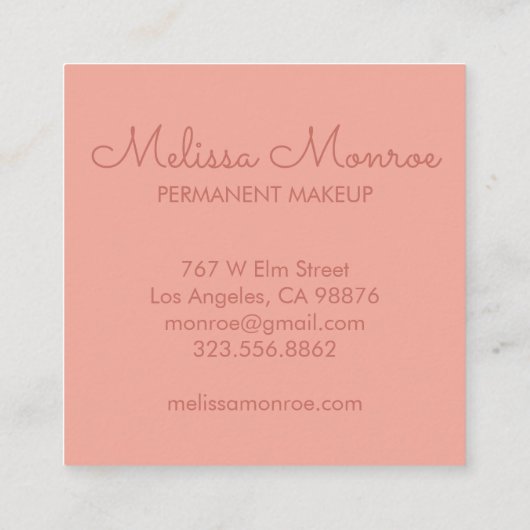 Ggloeiende Sun Cute en Charming Pink Vierkante Visitekaartje (Achterkant)