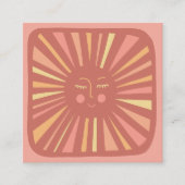 Ggloeiende Sun Cute en Charming Pink Vierkante Visitekaartje (Voorkant)