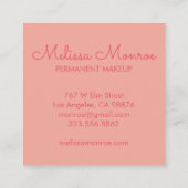 Ggloeiende Sun Cute en Charming Pink Vierkante Visitekaartje (Achterkant)