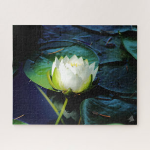 Ggloeiende witte Lotus Legpuzzel
