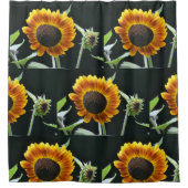 Ggloeiende zonnebloem douchegordijn (Voorkant)