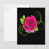 Ggloeiroze Rose Briefkaart (Voorkant / Achterkant)