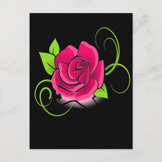 Ggloeiroze Rose Briefkaart (Voorkant)