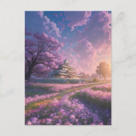 Ggloeiroze veld, Japanse Villa Briefkaart