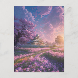 Ggloeiroze veld, Japanse Villa Briefkaart