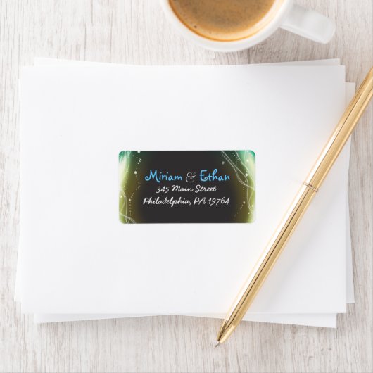 Ggloing Neon Stars Joods huwelijksuitnodiging Etiket (Insitu)