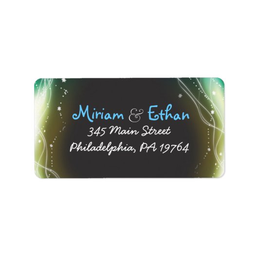 Ggloing Neon Stars Joods huwelijksuitnodiging Etiket (Voorkant)