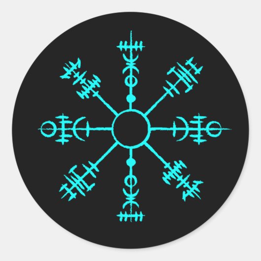 Ggloing Viking Compass Ronde Sticker (Voorkant)