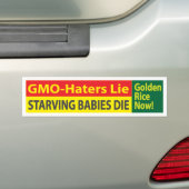 GGO-luikers liegen/Starving baby's sterven Bumpersticker (Op auto)