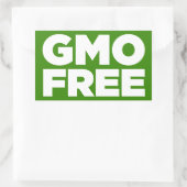 GGO-VRIJ (GROENEN) RECHTHOEKIGE STICKER (Tas)