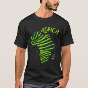 GGT Zebra Groen Gestreept Continent Afrika T-shirt