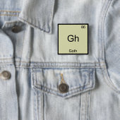 Gh - Goth Grappige Chemie Element Symbool T-Shirt Vierkante Button 5,1 Cm (In situ)