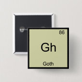 Gh - Goth Grappige Chemie Element Symbool T-Shirt Vierkante Button 5,1 Cm (Voorkant /achterkant)