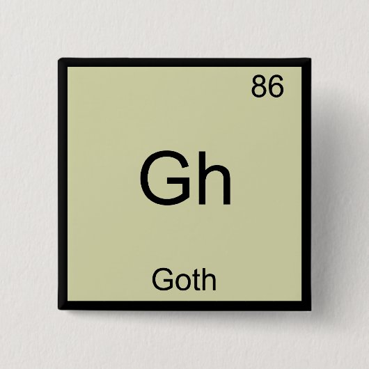 Gh - Goth Grappige Chemie Element Symbool T-Shirt Vierkante Button 5,1 Cm (Voorkant)
