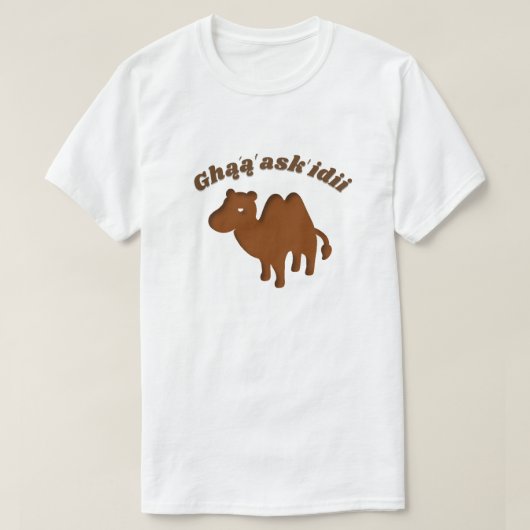Ghą́ ą́asks idii - camel in navajo t-shirt (Design voorkant)