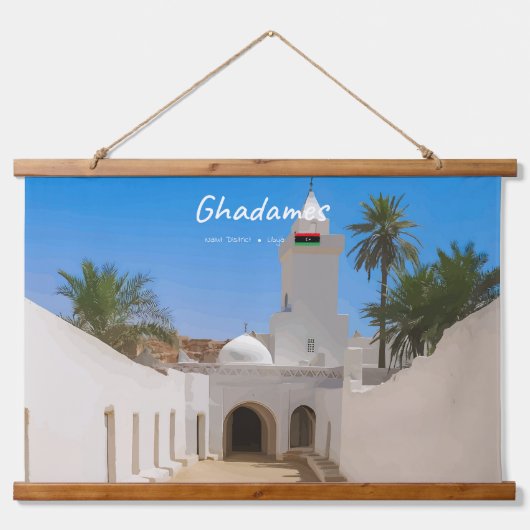 Ghadames, Libië - Witte Moskee Hangend Wandkleed (Voorkant)