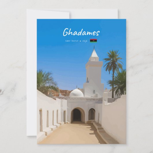 Ghadames, Libië - Witte Moskee Kaart (Voorkant)