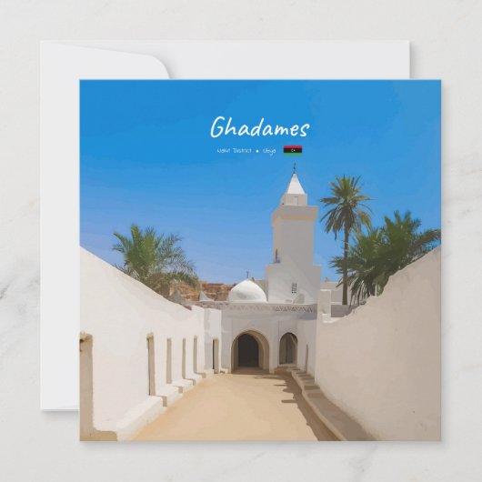 Ghadames, Libië - Witte Moskee Kaart (Voorkant)