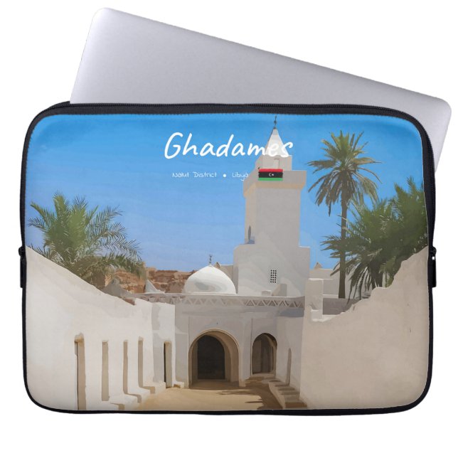 Ghadames, Libië - Witte Moskee Laptop Sleeve (Voorkant)