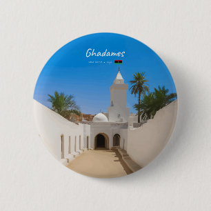 Ghadames, Libië - Witte Moskee Ronde Button 5,7 Cm