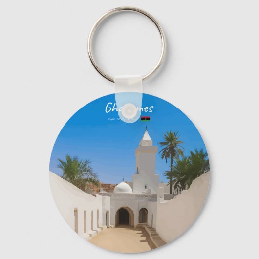 Ghadames, Libië - Witte Moskee Sleutelhanger (Voorkant)