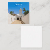 Ghadames, Libië - Witte Moskee Vierkante Visitekaartje (Voorkant / Achterkant)