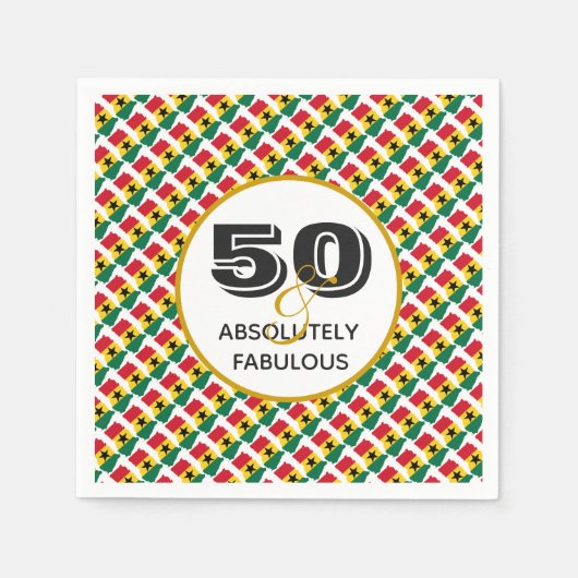 GHANA 50- en echt fabelachtig feestpapier Servet (Voorkant)