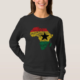 Ghana Afrikaans Continentaal Ghanaese Vlag Voetbal T-shirt