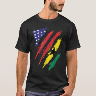 Ghana Amerikaans geteelde vlag USA Patriot Erfgoed T-shirt