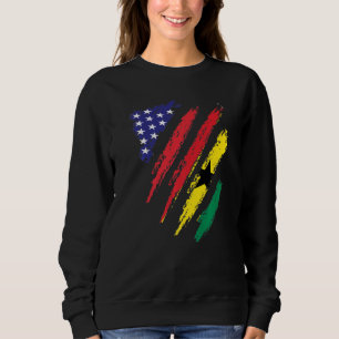 Ghana Amerikaanse Gekweekte Vlag VS Patriot Erfgoe Trui