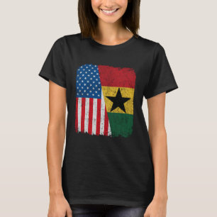 Ghana-Amerikaanse Vlag Half USA Ghana Wortel Trots T-shirt