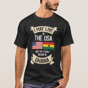 Ghana Amerikaanse vlag VS Ghanese wortels geschenk T-shirt