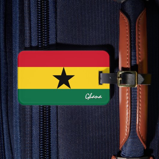 Ghana-Bagagelabels, patriottische Ghanese vlag Bagagelabel (Voorkant Insitu 4)