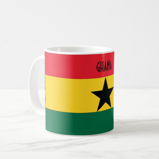 Ghana Black Star Flag Koffiemok (Voorkant links)