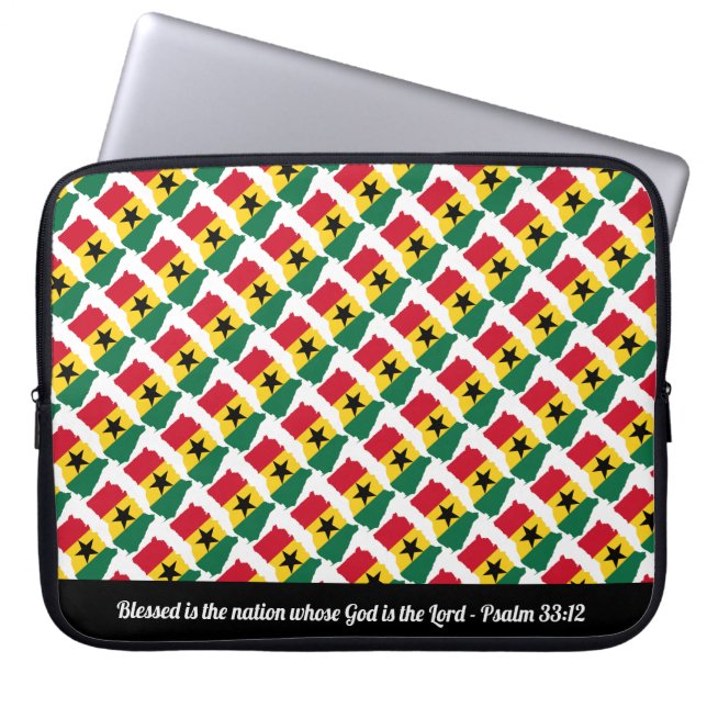 GHANA Black Star Psalm 33:12-laptop zonder schroef Laptop Sleeve (Voorkant)