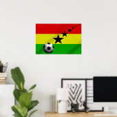 Ghana Black Stars Soccer vlag Poster (Thuiskantoor)