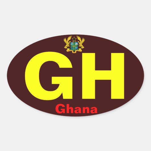 GHANA*- Bumpersticker Europese stijl Ovale Sticker (Voorkant)
