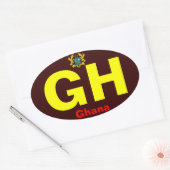 GHANA*- Bumpersticker Europese stijl Ovale Sticker (Envelop)