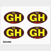 GHANA*- Bumpersticker Europese stijl Ovale Sticker (Vel)