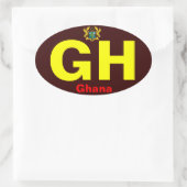 GHANA*- Bumpersticker Europese stijl Ovale Sticker (Tas)
